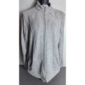 Callaway Golf Womens Full-Zip Fleece Jacket L Heathered Gray Zippered Pockets